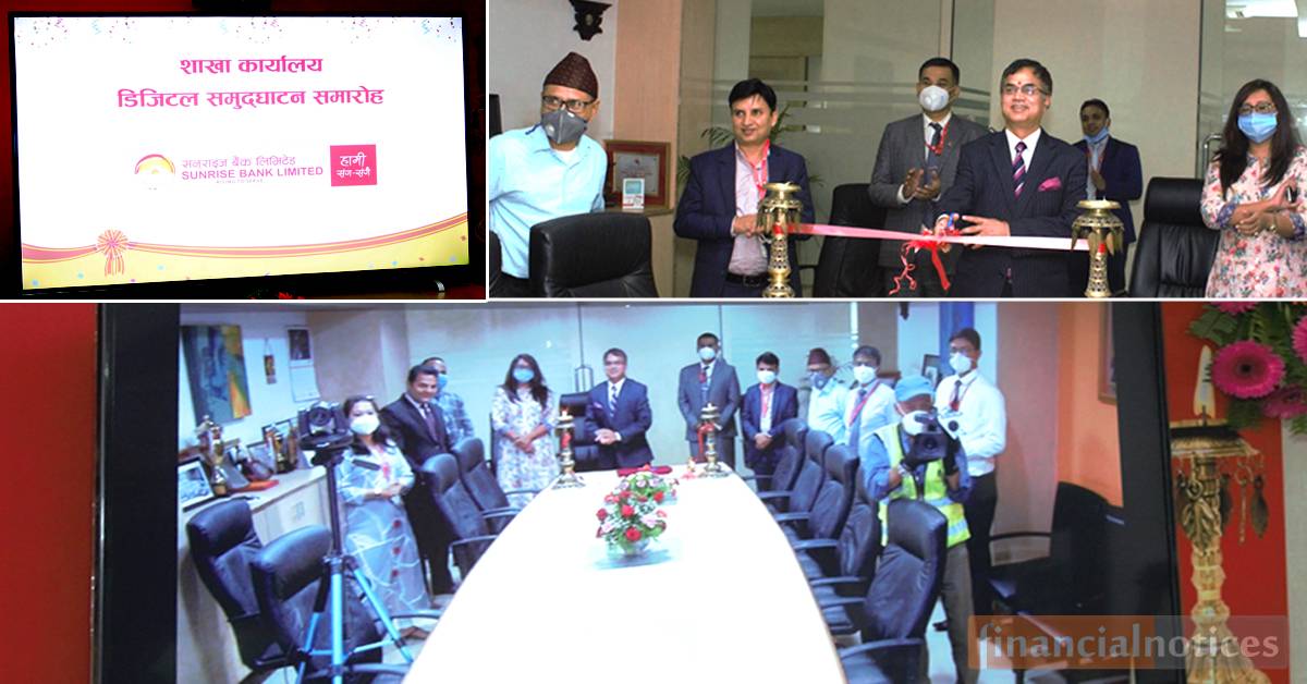 Sunrise Bank operates 4 branches and 1 extended counter through digital medium