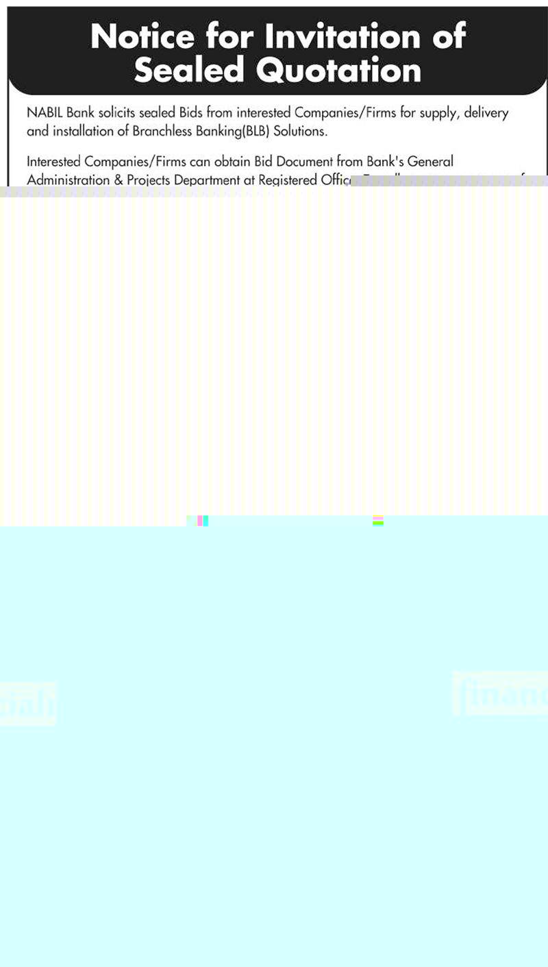 Invitation of Sealed Quotation Notice Nabil Bank