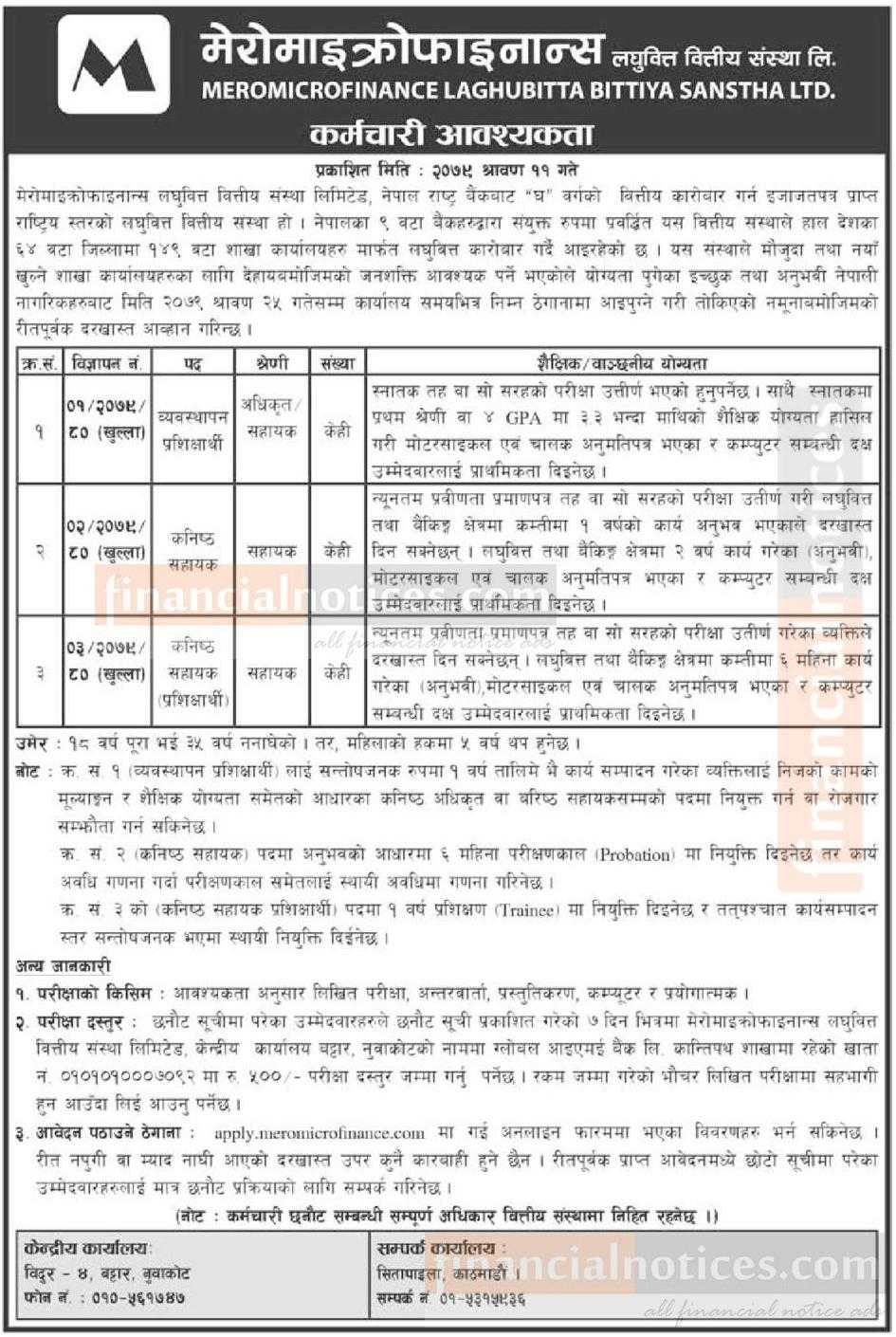 लघुवित्तमा कर्मचारी आवश्यकता