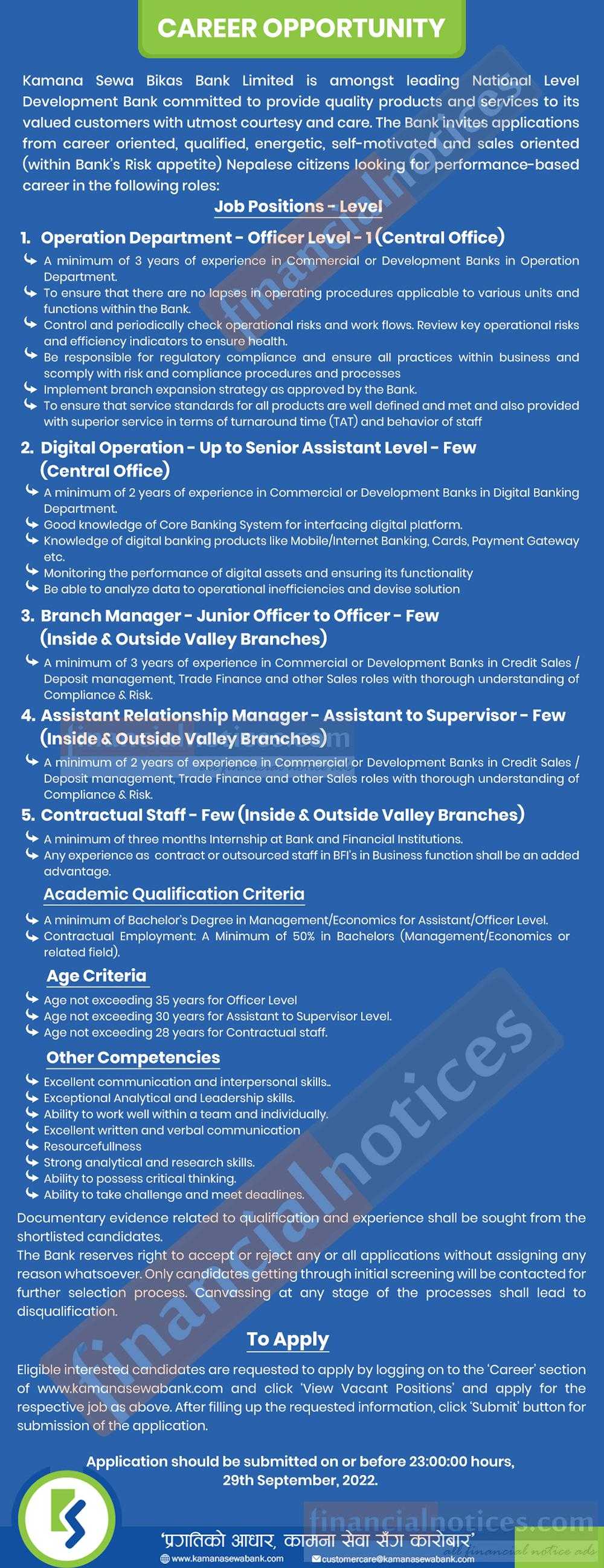  Banking Career Kamana Sewa Bikas Bank