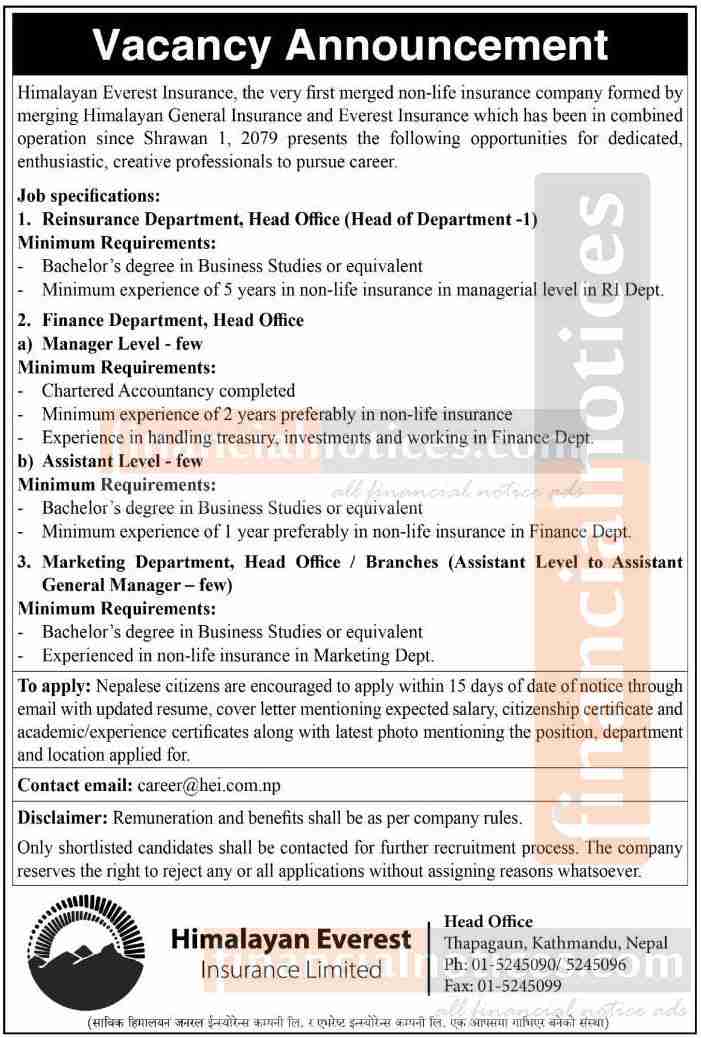 Himalayan Everest Insurance Offers Exciting Career Opportunities