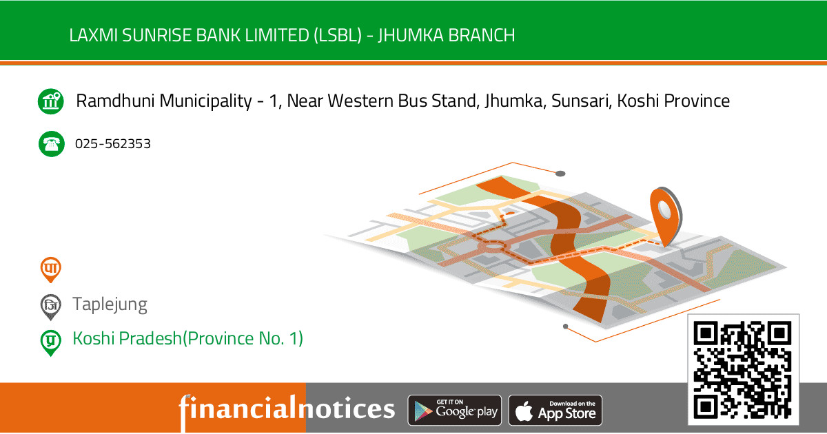 Laxmi Sunrise Bank Limited (LSBL) - Jhumka Branch | Taplejung - Koshi Pradesh(Province No. 1)