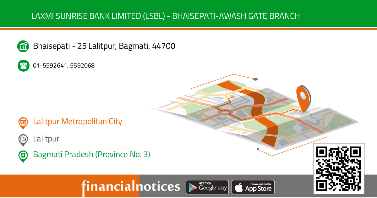 Laxmi Sunrise Bank Limited (LSBL) - Bhaisepati-Awash Gate Branch | Lalitpur - Bagmati Pradesh (Province No. 3)