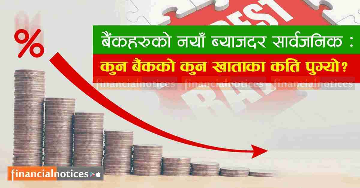 वाणिज्य बैंकहरुको कात्तिक १ गतेबाट नयाँ ब्याजदर लागु, हेर्नुहोस् कुन बैंकको कुन खातामा कति पुग्यो?