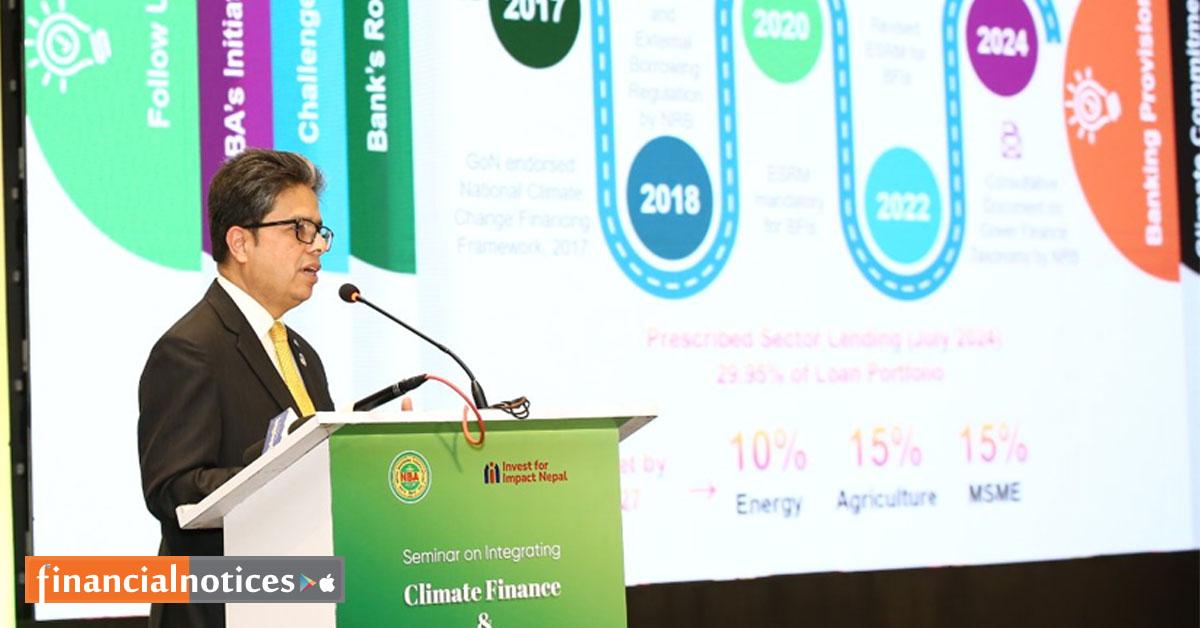 NBA Hosts Seminar on Integrating Climate Finance and Green Finance Taxonomy in Nepal's Banking Sector