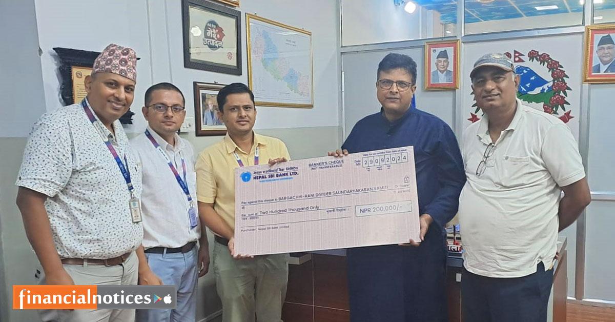 Nepal SBI Bank Supports Biratnagar's Green Initiative with CSR Contribution