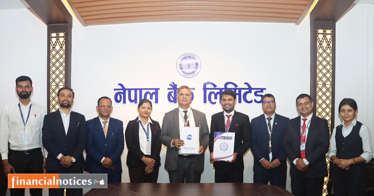 नेपाल बैंक र ASG Eye Care and Health Services  बीच सम्झौता 