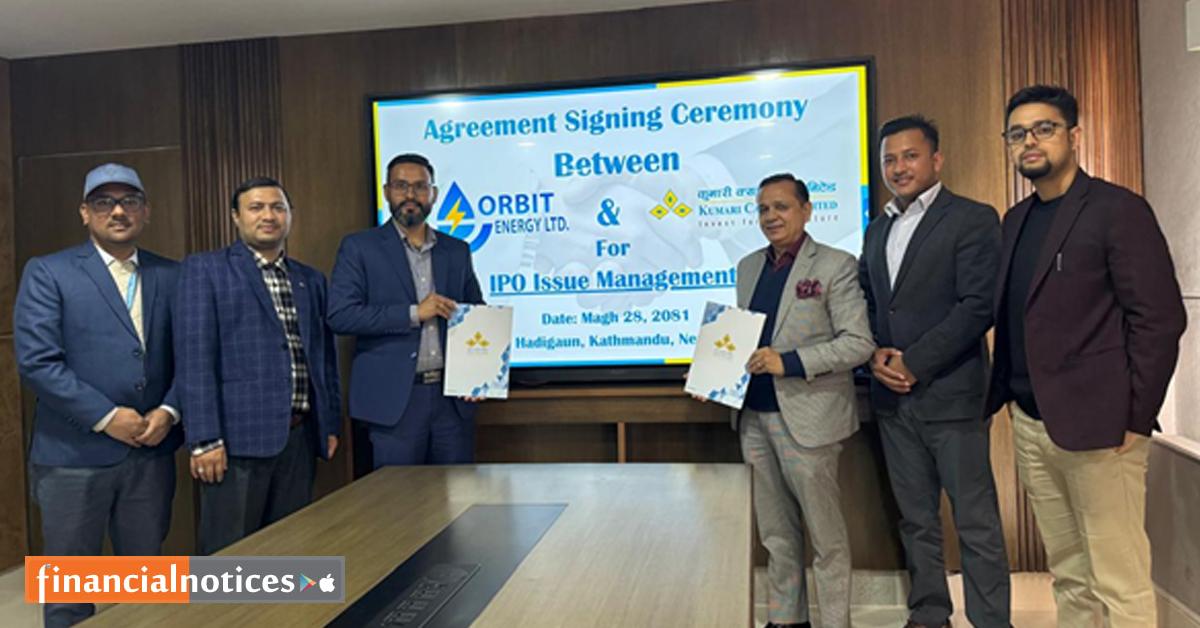 अर्बिट इनर्जीले ५० लाख कित्ता साधारण शेयर निष्काशनको तयारी, बिक्री प्रबन्धकमा कुमारी क्यापिटल नियुक्त