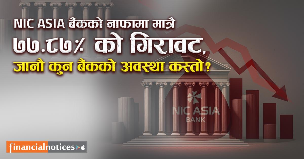 २० वाणिज्य बैंकमध्ये एनआईसी एशिया बैंकको नाफामा सर्वाधिक गिरावट
