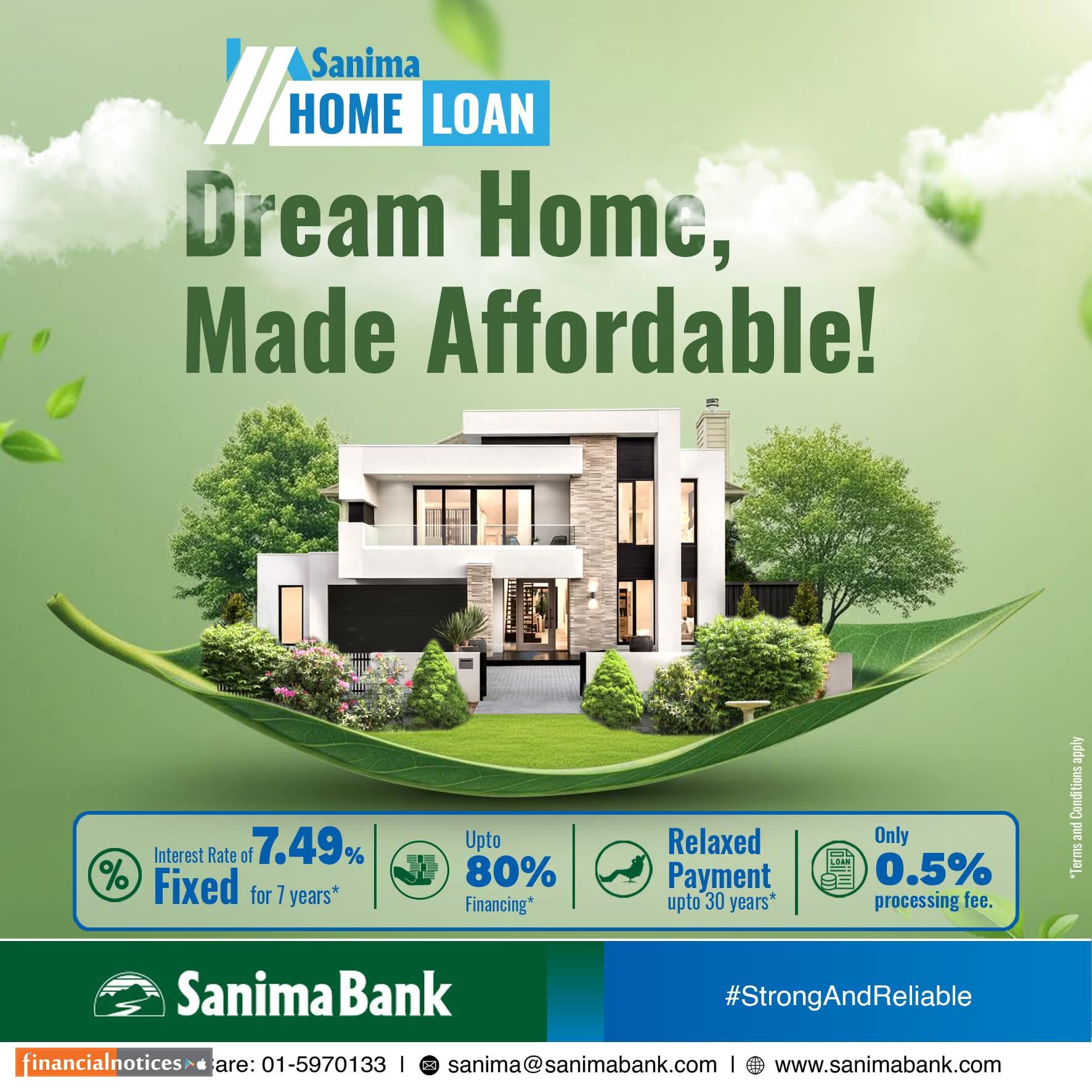 सानिमा बैंकको गृह ऋण : आफ्नै घर बनाउने सपना अब सहज