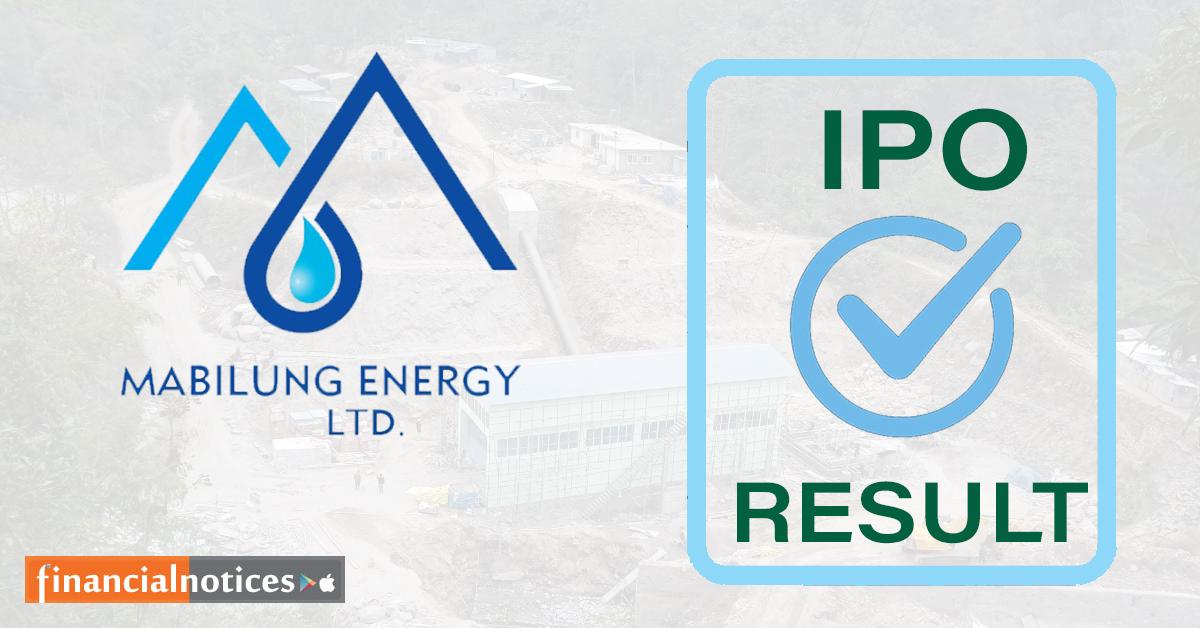 माबिलुङ इनर्जीको आईपीओ बाँडफाँट: ५.६८% मात्र सेयर प्राप्त, यसरी हेर्नुस् नतिजा