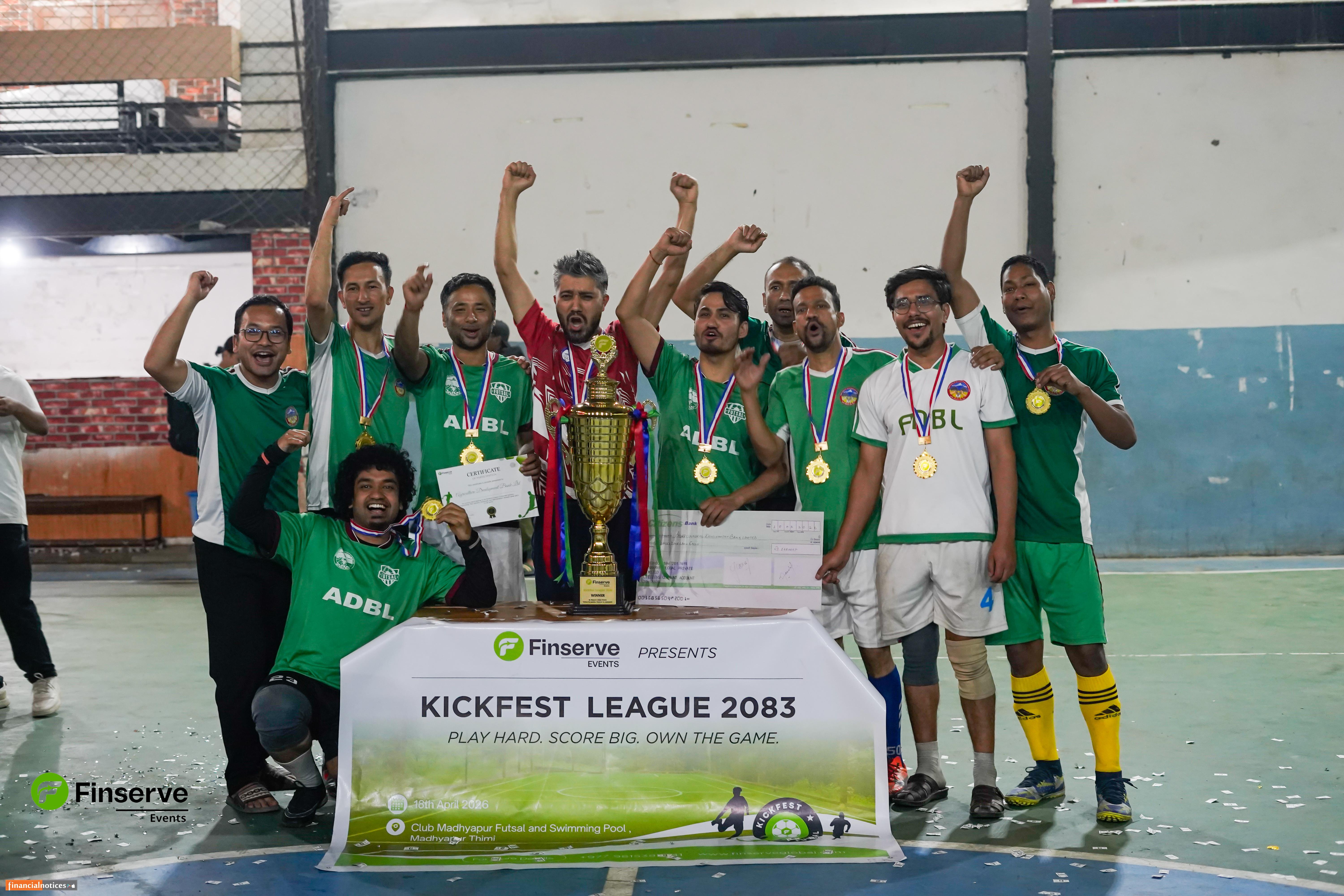 Kickfest Futsal League 2026, Corporate Edition मा कृषि विकास बैंक विजेता