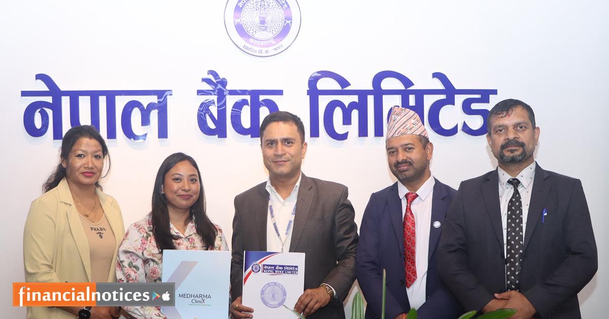 नेपाल बैंक लिमिटेड र मेधर्म क्लिनिक्स् प्रा.लि. बिच सम्झौता