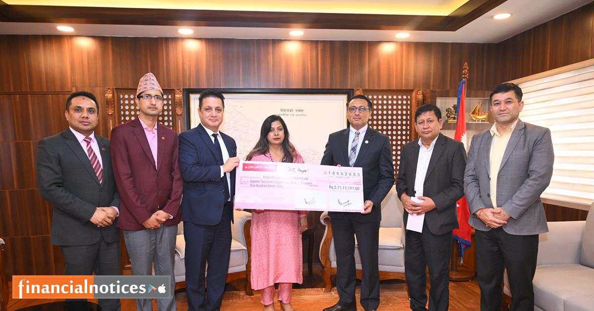 प्रभु बैंकले भोटेकोशी बाढीपीडितका लागि २ करोड ११ लाख रुपैयाँ सहयोग गर्यो