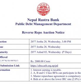 Reverse Repo Auction Notice