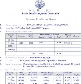 Treasury Bill Auction Notice