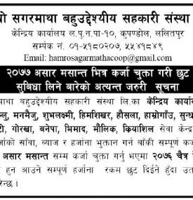 कर्जा चुक्ता गरी छुट लिने सूचना
