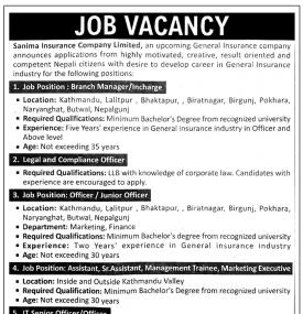 Vacancy Announcement !!!