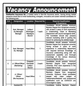 Career Opportunity !