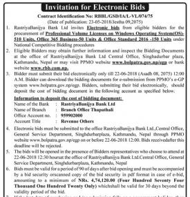 Invitation for Electronic Bids