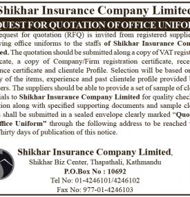 Re-Invitation for Quotation of Office Uniforms
