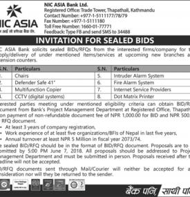 Invitation of Sealed Bids