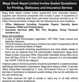 Invitation for Sealed Quotation