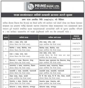 शाखा कार्यालयहरु गाभिने सम्बन्धी सूचना