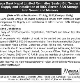 Re-Invites Sealed Bid Tender