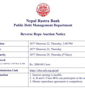 Reserve Repo Auction Notice