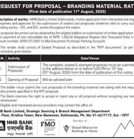 Request for Proposal-Branding Material Rate