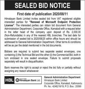 Sealed Bid Notice