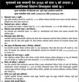 सूचनाको हक समबन्धी सूचना