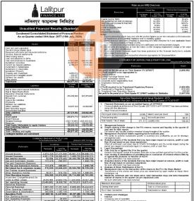 Unaudited Financial Result (Quarterly)