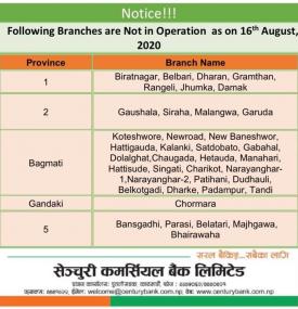 Branch Opening Schedule 