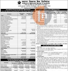 Unaudited Financial Result (Quarterly)