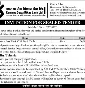 Invitation for Sealed Tender