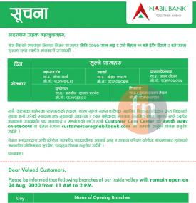Nabil Branch Opening Notice