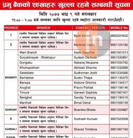 Prabhu Branch Opening Notice