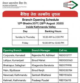 NB Bank Branch Opening Notice (KTM Valley)
