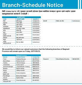 Kumari Branch Opening Notice (Bagmati Province)