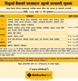 SBL Branch Opening Schedule 