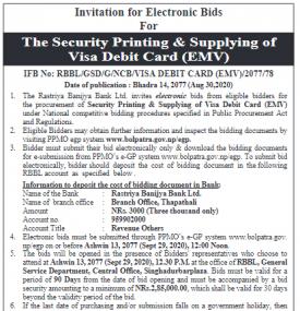 Invitation for Electronic Bids
