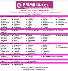 Prime Branch Opening Notice