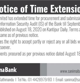 Notice of Time Extention