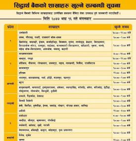 Branch Opening Schedule 