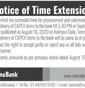 Notice of Time Extention