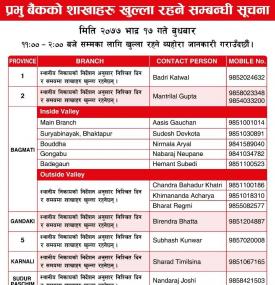 Prabhu Branch Opening Notice