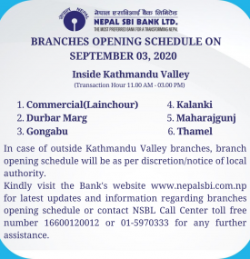 Branch Opening Schedule (KTM Valley)