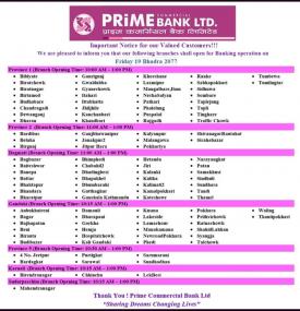 Branch Opening Schedule 